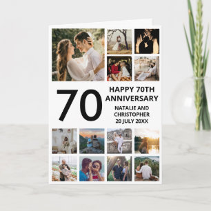 70e Jubileum 13 Foto Collage Black and White Kaart