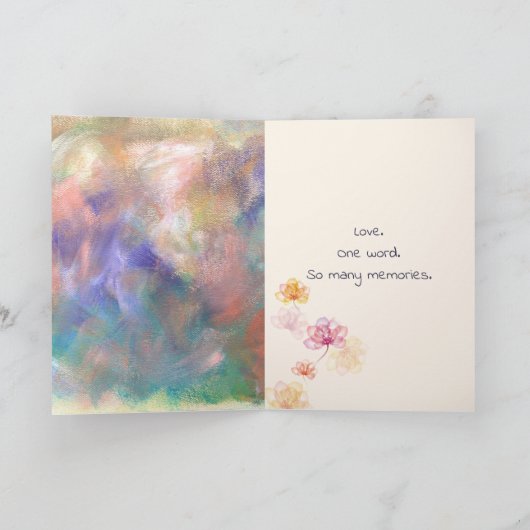 70e Jubileum Abstracte verf en bloemen Kaart (Binnen)