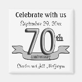 70e Jubileum Bewaar de datum Feestgunsten Magneet (Voorkant)