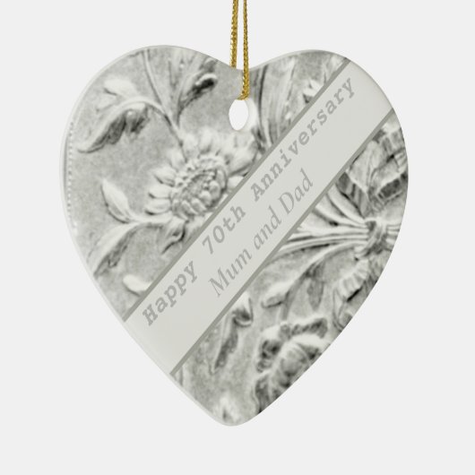 70e Jubileum bewerkbaar Keramisch Ornament (Rechts)