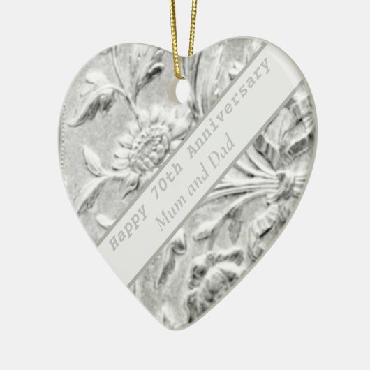 70e Jubileum bewerkbaar Keramisch Ornament (Links)