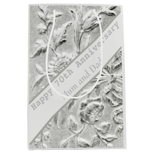 70e Jubileum bewerkbaar Medium Cadeauzakje (Voorkant)