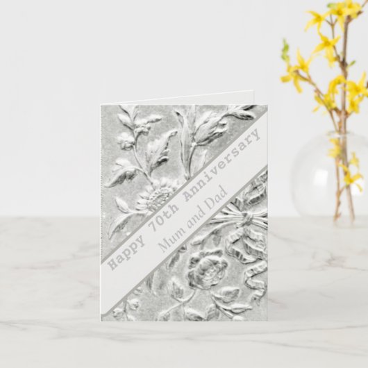 70e Jubileum bewerkbare Kaart (Gele Bloem)