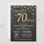 70e Jubileum Chalkboard Black en Gold Kaart<br><div class="desc">70e Jubileum van het huwelijk Chalkboard Black en Gold Invitation. Zeventig Jubileum. Chalkboard Black en Gold Glitter Diamond Background Gold Confetti. Volwassen verjaardag. Vrouw of Man Man Birthday Party. Voor verdere aanpassing,  te klikken gelieve de knoop "van de Aanpassing het"en ons ontwerphulpmiddel te gebruiken om deze sjabloon te wijzigen.</div>