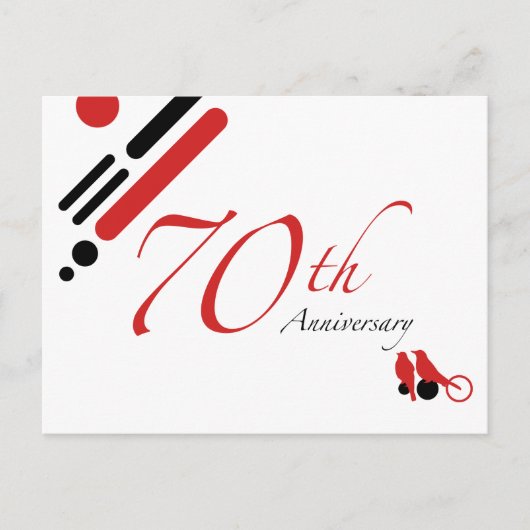 70e Jubileum (gematigde vogels) Briefkaart (Voorkant)