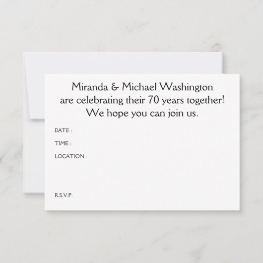 70e Jubileum (gematigde vogels) Kaart (Achterkant)