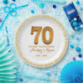 70e Jubileum gepersonaliseerd Papieren Bordje (Feest)