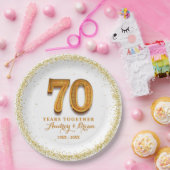 70e Jubileum gepersonaliseerd Papieren Bordje (Feest)