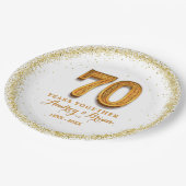 70e Jubileum gepersonaliseerd Papieren Bordje (Gekanteld)