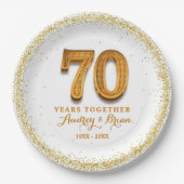70e Jubileum gepersonaliseerd Papieren Bordje (Voorkant)