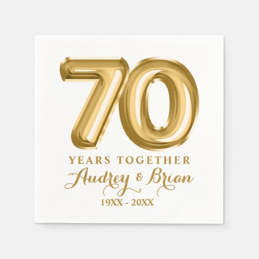 70e Jubileum gepersonaliseerd Servet (Voorkant)