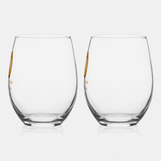 70e Jubileum gepersonaliseerd Wijnglas Zonder Voet (Links)