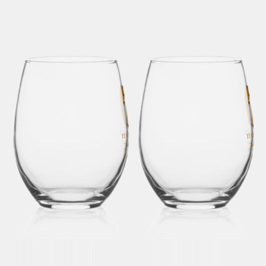 70e Jubileum gepersonaliseerd Wijnglas Zonder Voet (Rechts)