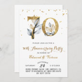 70e Jubileum Gold Floral Kaart (Voorkant / Achterkant)