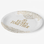 70e Jubileum Gold Lace op wit Papieren Bordje (Gekanteld)