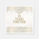 70e Jubileum goudbril op witte luiers Servet (Voorkant)