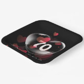 70e Jubileum hartbrok met rood hart Papieren Bordje (Gebogen)