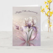 70e Jubileum irisbloem met gouden ets Kaart (Gele Bloem)