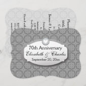 70e Jubileum Jubileum bruiloft Platinum Z03 Kaart (Voorkant / Achterkant)