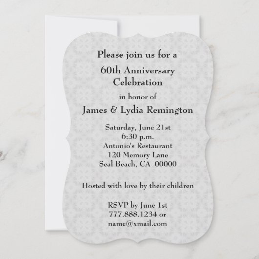 70e Jubileum Jubileum bruiloft Platinum Z03 Kaart (Achterkant)