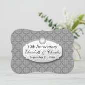 70e Jubileum Jubileum bruiloft Platinum Z03 Kaart (Staand voorkant)