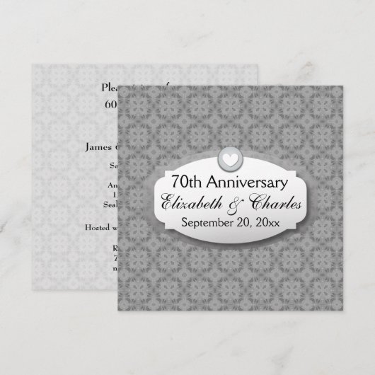 70e Jubileum Jubileum bruiloft Platinum Z03 Kaart (Voorkant / Achterkant)