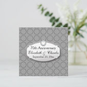 70e Jubileum Jubileum bruiloft Platinum Z03 Kaart (Staand voorkant)