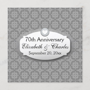 70e Jubileum Jubileum bruiloft Platinum Z03 Kaart