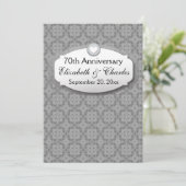 70e Jubileum Jubileum bruiloft Platinum Z03 Kaart (Staand voorkant)