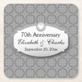 70e Jubileum Jubileum bruiloft Platinum Z03 Kartonnen Onderzetters (Voorkant)