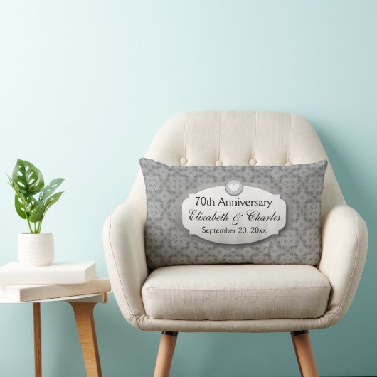 70e Jubileum Jubileum bruiloft Platinum Z03 Kussen (Stoel)