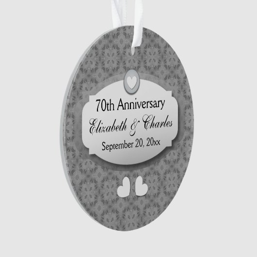 70e Jubileum Jubileum bruiloft Platinum Z03 Ornament (voorkant)