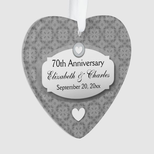 70e Jubileum Jubileum bruiloft Platinum Z03 Ornament (voorkant)