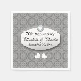 70e Jubileum Jubileum bruiloft Platinum Z03 Servetten