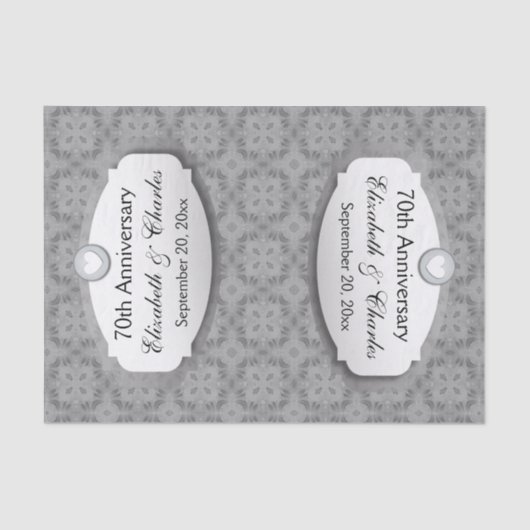 70e Jubileum Jubileum bruiloft Platinum Z03 Tissuepapier (Voorkant)