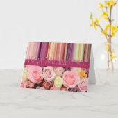 70e Jubileum-kaart voor bruiloft - rozen stripe pa Kaart (Gele Bloem)