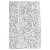 70e Jubileum kant op Silver Medium Gift Bag Medium Cadeauzakje (Achterkant)