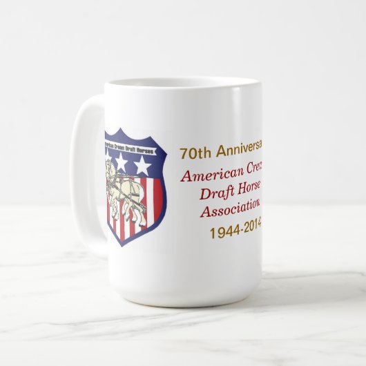 70e Jubileum keramische Mok (Voorkant links)