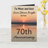 70e Jubileum Mama Pa Love Shines Bright Sunset Kaart (Gele Bloem)