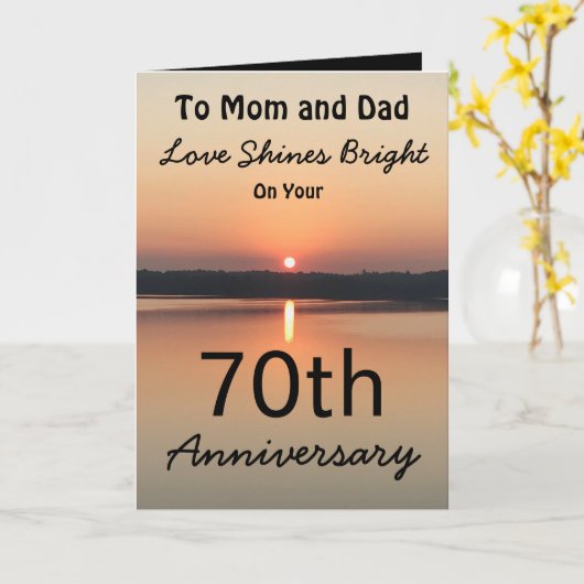 70e Jubileum Mama Pa Love Shines Bright Sunset Kaart (Gele Bloem)