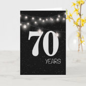 70e Jubileum met lampjes en sterren Kaart (Gele Bloem)