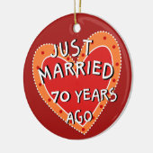 70e Jubileum of een Yr Keepsake kerstcadeau Keramisch Ornament (Links)