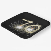 70e Jubileum-partij op zwarte reservekoppen Papieren Bordje (Gebogen)