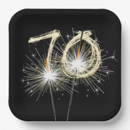 70e Jubileum-partij op zwarte reservekoppen Papieren Bordje