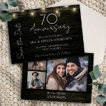 70e Jubileum Party Rustic Wood Lights Save The Date<br><div class="desc">String lichten en houten achtergrond sjabloon ontwerp. Aanpasbaar voor het 70-jarig jubileumfeest,  verander gewoon de tekstuitnodigingen. Digitale downloadbare afdrukbare uitnodiging</div>