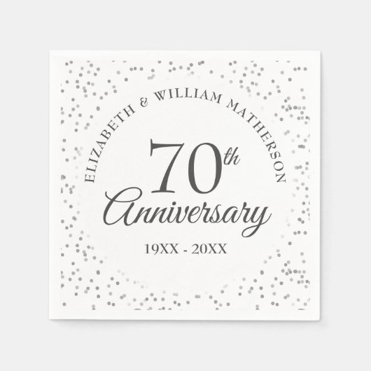 70e jubileum platina bruiloft servet (Voorkant)