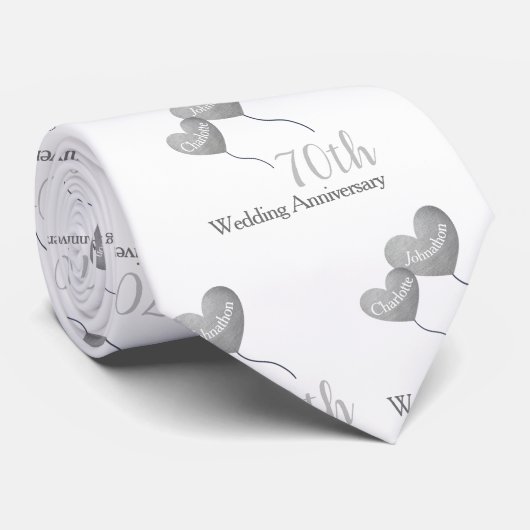 70e Jubileum platina hartballon Stropdas (Opgerold)