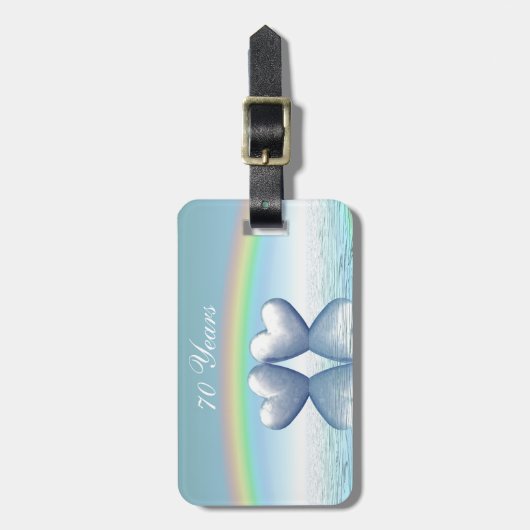 70e Jubileum Platinum Hearts Bagagelabel (Voorkant verticaal)