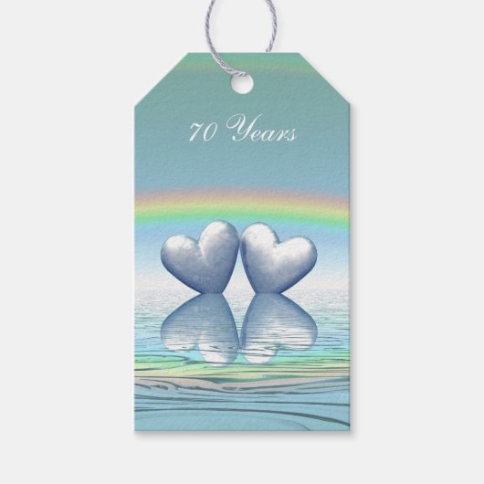 70e Jubileum Platinum Hearts Cadeaulabel (Voorkant)