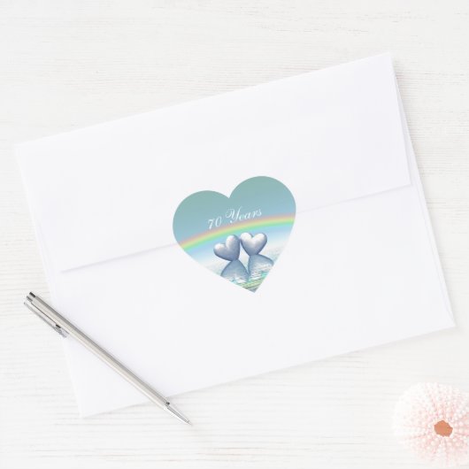 70e Jubileum Platinum Hearts Hart Sticker (Envelop)